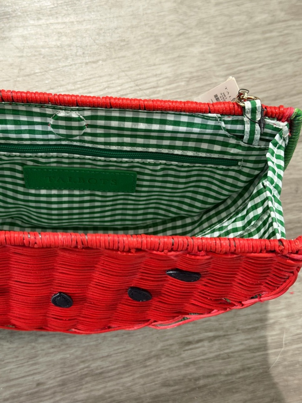 NWT - Talbots Woven Wicker Watermelon Crossbody Bag - Picture 6 of 8